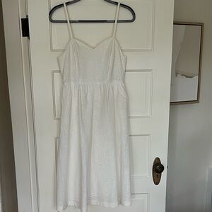 Moon River White Linen Midi Dress
